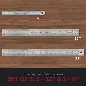 img 2 attached to Precision Measuring with Stainless Steel Ruler Set Pack