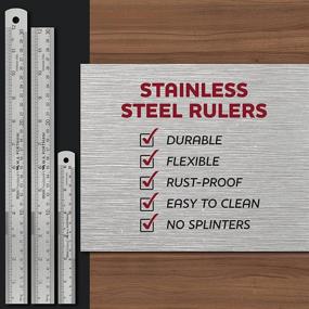 img 3 attached to Precision Measuring with Stainless Steel Ruler Set Pack