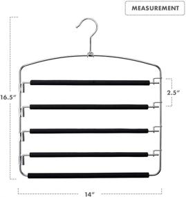 img 2 attached to 👖 Pack of 4 Magic 5-Tiers Multi Pants Hangers - Heavy-Duty Chrome Steel, 360° Swivel Hook, Space-Saving Trouser Slack Pant Hanger for Wardrobe Organization