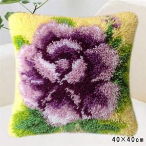 img 3 attached to 🧶 Latch Hook Rug Kits DIY Cushion Carpet Mat Cover Hand Craft Embroidery Pillow Case Crocheting Handmade Sewing Craft Yarn Wedding Kids Parents Gift