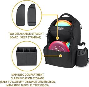 img 3 attached to 🎒 Durable QOGIR Disc Golf Backpack: Lightweight Frisbee Golf Bag with Sidewall Supports and Dividers - Ideal for Disc Golf Sport