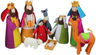 🎄 betsey cavallo's 15.5 inch tall large fabric christmas nativity set - exquisite 9-piece collection logo
