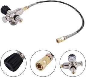 img 3 attached to 🔫 MIOYOOW Paintball Fill Station Kit: PCP Charging Adaptor with 24'' Hose Thread & High-Pressure 40Mpa Diving Cylinder Inflation Valve
