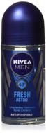 💦 nivea fresh active men's roll-on antiperspirant & deodorant - 48-hour protection, pack of 3 bottles (1.7oz/50ml each) logo