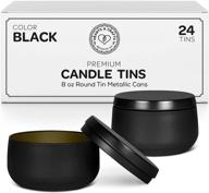 🕯️ hearts &amp; crafts 8-oz. black tin can candle tins with lids - pack of 24: ideal for candles, art projects, storage, gift giving, and more logo