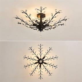 img 3 attached to CVKASH Crystal Chandelier， Fixture，Ceiling Foyer（Black）