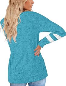 img 2 attached to 👚 Striped Long Sleeve Womens Sweaters - Crewneck Sweatshirts Color Block Tunic Tops (Sizes S-XXL) - Improved SEO