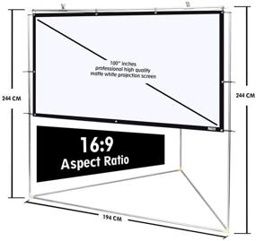 img 2 attached to 🎥 Pyle 100-inch Outdoor Portable Matt White Theater TV Projector Screen with Triangle Stand - HD Projection for Movie / Cinema / Video / Film Showcasing Outside Home - PRJTPOTS101