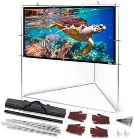 img 3 attached to 🎥 Pyle 100-inch Outdoor Portable Matt White Theater TV Projector Screen with Triangle Stand - HD Projection for Movie / Cinema / Video / Film Showcasing Outside Home - PRJTPOTS101