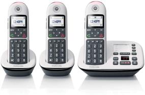 img 4 attached to 📞 Motorola CD5013 DECT 6.0 Cordless Phone: Answering Machine, Call Block, Volume Boost (White, 3 Handsets)