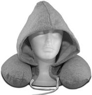 🌐 filoan v neck & travel pillow with hoodie - u shaped travel pillow with hood for superior sleeping support - stress-relieving polystyrene foam microbeads - perfect for airplane, bus, or car travel logo