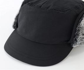 img 1 attached to Stay Warm and Stylish this Winter with Connectyle Mens Warm Earflap Hat with Brim - Faux Fur Baseball Cap