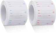 🏷️ durable dissolvable food labels: 2 rolls, 1000 pieces, ideal for home or restaurant canning, food containers, and rotation, in red and blue логотип