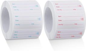 img 4 attached to 🏷️ Durable Dissolvable Food Labels: 2 Rolls, 1000 Pieces, Ideal for Home or Restaurant Canning, Food Containers, and Rotation, in Red and Blue