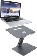 📱 procase adjustable laptop stand - ergonomic aluminum holder for macbook pro/air, dell, lenovo laptops up to 15.6-inch - grey logo
