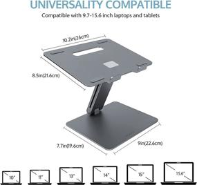 img 3 attached to 📱 ProCase Adjustable Laptop Stand - Ergonomic Aluminum Holder for MacBook Pro/Air, Dell, Lenovo Laptops up to 15.6-Inch - Grey