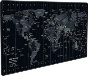 img 4 attached to 🖱️ JIALONG Large Mouse Pad Desk Mat - Upgraded Design Extended Size 35.4 X 15.7X 0.12 inches for Laptop, Computer, and PC - Black World Map