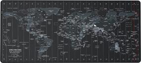 img 3 attached to 🖱️ JIALONG Large Mouse Pad Desk Mat - Upgraded Design Extended Size 35.4 X 15.7X 0.12 inches for Laptop, Computer, and PC - Black World Map