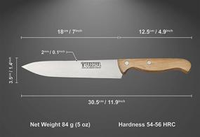 img 3 attached to 🔪 Поварской нож TUKUL: 7-дюймовое лезвие из ультрабриткой высокоуглеродистой нержавеющей стали с эргономичной деревянной рукоятью.