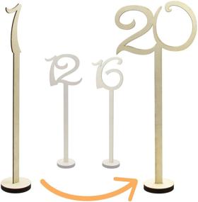 img 4 attached to 🔢 Premium Wood Table Numbers Set with Sturdy Base for Weddings or Home Decor - 1-20