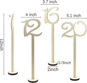 img 3 attached to 🔢 Premium Wood Table Numbers Set with Sturdy Base for Weddings or Home Decor - 1-20