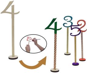 img 2 attached to 🔢 Premium Wood Table Numbers Set with Sturdy Base for Weddings or Home Decor - 1-20