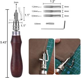 img 3 attached to 🔧 Enhance Your Leathercraft Work with the JMUIIU Leather Groover Tool Lacing Stitching Chisel Set - 7 in 1 Pro Adjustable Leather Craft Tool Kit, including 1/2/4/6 Prong Tools