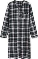 👕 men's latuza blackgreen cotton flannel nightshirt: comfortable sleepwear & lounge attire logo