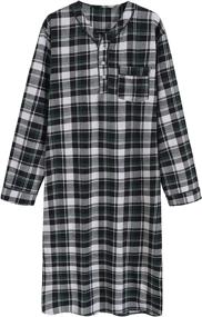 img 4 attached to 👕 Men's Latuza Blackgreen Cotton Flannel Nightshirt: Comfortable Sleepwear & Lounge Attire