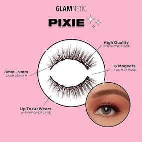 img 1 attached to 🌟 Glamnetic Brown Lashes - Pixie: Vegan Magnetic Eyelashes for Natural Cat Eye Flair, Reusable up to 60 Times (1 Pair)