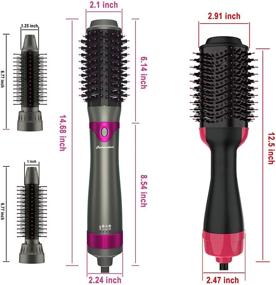 img 1 attached to 💇 Hair Dryer Brush Kit with Interchangeable Barrels, Salon Styler Volumizer and Hot Air Brush - Ultimate Blow Dryer and Styling Tool