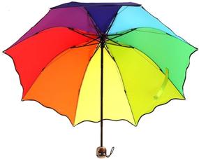 img 2 attached to 🌈 Tri Folded Rainbow Colors Colordrip Umbrella