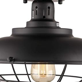 img 3 attached to 🏡 HMVPL Farmhouse Close to Ceiling Light: Stylish Metal Cage Semi Flush Mount for Kitchen Island, Dining Room, Foyer, Hallway, Porch, Entryway, and Bedroom