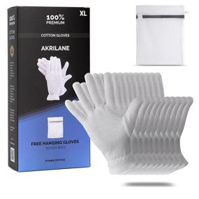 img 4 attached to 🧤 5 Pairs of XL Cotton Gloves for Dry Hands, Overnight Moisturizing, Eczema Treatment, Skin Spa Therapy, Cosmetic & Jewelry Inspection – Premium Quality