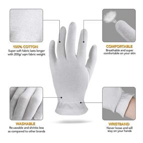 img 2 attached to 🧤 5 Pairs of XL Cotton Gloves for Dry Hands, Overnight Moisturizing, Eczema Treatment, Skin Spa Therapy, Cosmetic & Jewelry Inspection – Premium Quality