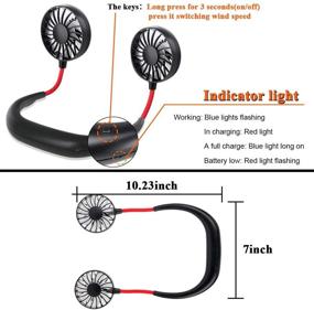 img 3 attached to G'DAY & CO Sports Fan: USB Neckband Fan with 3 Level Air Flow and 360 Degree Rotation - Perfect for Sports, Office, and Outdoor Use