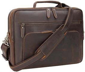 img 4 attached to 👜 TIDING Retro Leather Briefcase for Men: 15.6 Inch Laptop Messenger Bag - Ideal for Travel, Business, and Attache Case