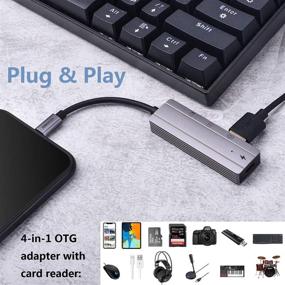 img 2 attached to 🔌 Sunshot SD TF Card Reader Hub, 4-in-1 USB Camera Adapter with USB Female OTG Cable, Phone12/11/Xs/Xr/X & Pad Compatible, Supports USB Disk, Mouse, Keyboard, Hubs, MIDI (Gray)