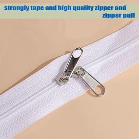 img 1 attached to White Nylon Coil Zipper Roll - Zipper Repair Kit 10 Yards with 20pcs Zipper Sliders, Zipper Pull, and 30pcs Zipper Stops - Ideal for Upholstery Sewing