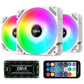 img 4 attached to 🌈 GIM KB-28 RGB Корпусные вентиляторы: 3-пакета белых 120-мм охлаждающих LED-вентиляторов для корпуса ПК и процессорного кулера - бесшумная работа, яркое радужное освещение, регулируемые скорости с помощью хаба.