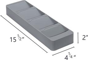 img 1 attached to 🗄️ Органайзер для столовых приборов и серебра в сером цвете для кухонного ящика, экономящий пространство