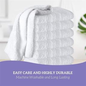 img 1 attached to Cotton Hand Towels 24-Pack, Premium Spa Quality, Super Soft 🏨 and Absorbent 16x27 inches, White for Gym, Pool, Spa, Salon, and Home