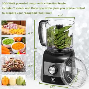 img 3 attached to 🍽️ 350 Watts Mini Chopper - 3 Cup Food Processor by Moss & Stone for Dicing, Chopping, Mincing, Puree - Strong Vegetable Chopper with 2 Speeds, Ideal Baby Food Processor (Black)