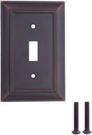 🔳 enhance your décor with amazon basics single toggle light switch outlet wall plate in oil rubbed bronze - 3-pack логотип