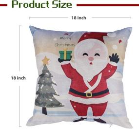 img 3 attached to 🎅 VIOMO Christmas Pillow Covers 18x18 inch Santa Claus Christmas Tree Throw Pillow Case Xmas Cushion Cover for Sofa Couch Farmhouse Decoration (Type A)