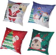 🎅 viomo christmas pillow covers 18x18 inch santa claus christmas tree throw pillow case xmas cushion cover for sofa couch farmhouse decoration (type a) logo