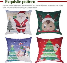 img 1 attached to 🎅 VIOMO Christmas Pillow Covers 18x18 inch Santa Claus Christmas Tree Throw Pillow Case Xmas Cushion Cover for Sofa Couch Farmhouse Decoration (Type A)