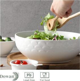 img 1 attached to 🍽️ DOWAN Porcelain Stackable Dish: Microwave- and Dishwasher-Safe