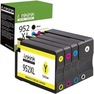 ankink higher yield black 952xl ink cartridges combo pack - high capacity replacement for hp 952 🖨️ xl: officejet pro 8710 8720 7740 8740 7720 8715 8702 8210 printer - cyan magenta yellow hp952xl hp952 logo