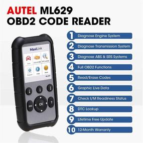 img 3 attached to 🔍 Autel MaxiLink ML629 OBD2 Scanner: Enhanced Version of AL619 & ML619 for ABS SRS Engine Transmission Diagnosis, OBDII Scan Tool with Auto VIN, DTC Lookup, and Ready Test